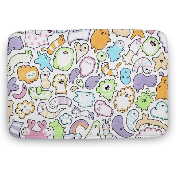 Floor Rug Funny Bathroom Doormats, Cute Animal Entrance Doormats Indoor Non-Slip Front Door Mat Bath Mat Absorbent Door Mats for Kitchen Bedroom Floor Mats 16"×24"