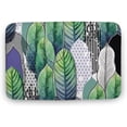 thumbnail image 1 of Floor Rug Funny Bathroom Doormats, Green White Leaves Entrance Doormats Indoor Non-Slip Front Door Mat Bath Mat Absorbent Door Mats for Kitchen Bedroom Floor Mats 16"×24", 1 of 4