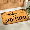 thumbnail image 1 of Floor Rug Funny Mat with Back Welcome to My She Shed Doormat Welcome Door Rugs Funny Doormat for Entrance Way Monogram Mats for Front Door Mat No Slip Kitchen Rugs and Mats 16"×24", 1 of 4