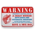 thumbnail image 1 of Floor Rug Guns Warning Property Patrolled by A Crazy Woman with Dogs and Automatic Weapons Indoor Doormats Non-Slip Door Mats for Bathroom Kitchen Entryway Decor 16"×24", 1 of 4