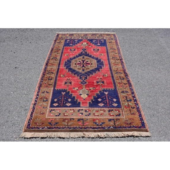 Floor Rug, Home Decor Rugs, Turkish Rug, 4.3x7.3 ft Area Rug, Vintage Rug