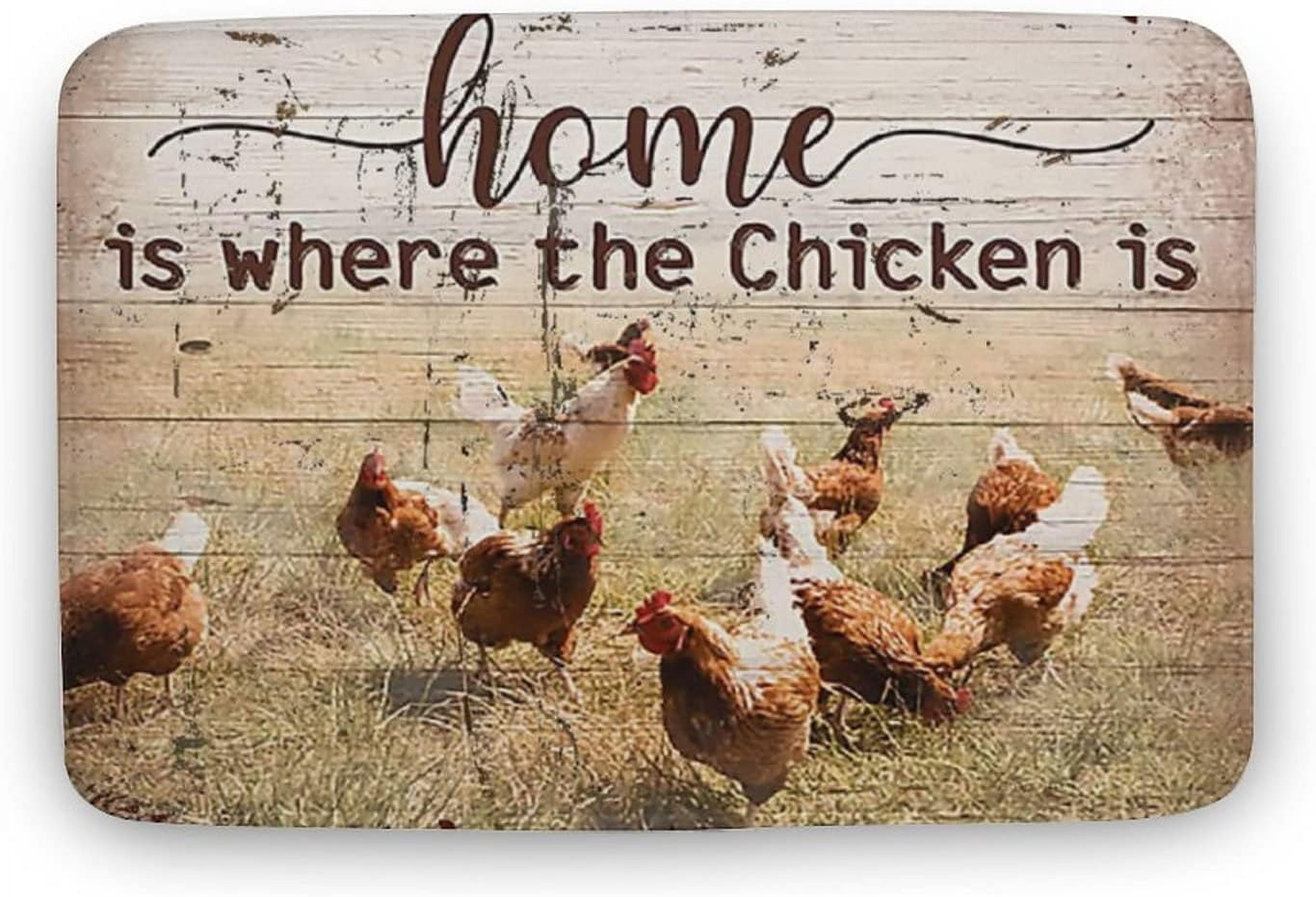 Chicken Mat Floor Rug Home is Where The Chicken is Rooster Welcome Mats for Front ...
