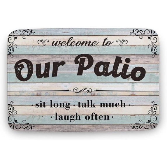 Floor Rug Our Patio - Rustic Farmhouse Patio Doormat Home Mat Non-Slip Durable Front Welcome Doormat for Bathroom,Front Porch,Kitchen,Entryway House Warming Gifts 16"×24"