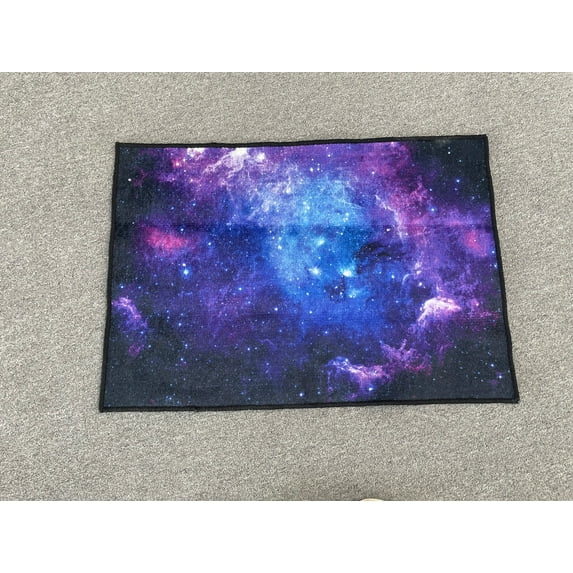 Floor Rug, Pattern Rug, Purple and Blue Rug, Easy to Clean Rugs, View Rug, Starry Sky Landscape Rug, Entryway Rug, Galaxy Rugs, Printed Rug, 3.3'x6.5' - 100x200 cm