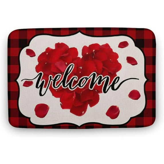 Floor Rug Porch Mat Cute Valentine's Day Doormat Entrance Mat Welcome Mats Decorative Indoor for Home Kitchen Decoration Funny Doormat Cute Rugs for Kitchen 16"×24"