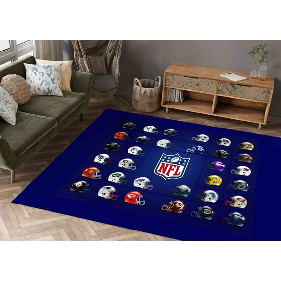 Floor Rug, Printed Rugs, Gym Rug, Trendy Rugs, Gift Rugs, American Football Rug, Gift For Him Rug, Navy Blue Rug, Saloon Rugs, Decorative Rug, 2.3'x3.3' - 70x110 cm