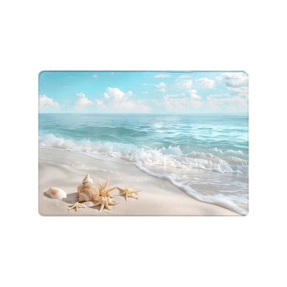 Floor Rug Summer Beach Bathroom Rug Mat Welcome Ocean Coastal Doormats Outdoor Indoor Non Slip Front Door Mat Entry Door Rugs For Balcony Yard Entryway 32"X20" Carpet