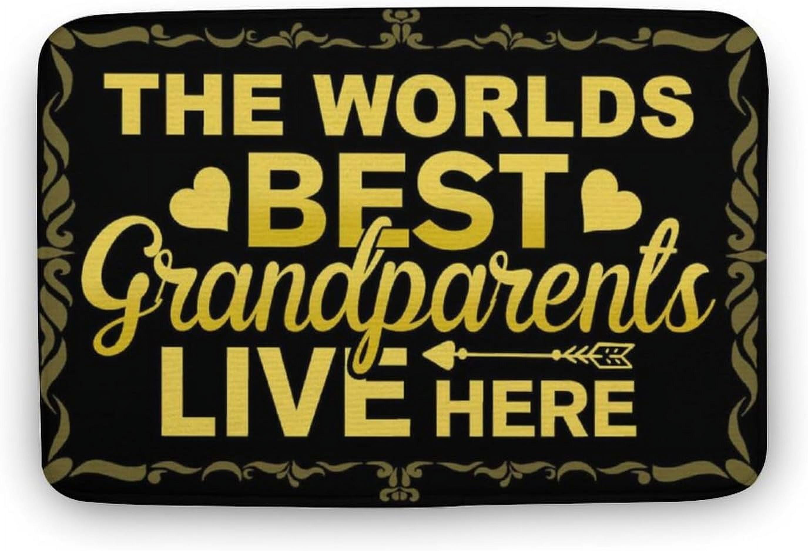 Floor Rug The Worlds Best Grandparents Live Here Funny Indoor Outdoor