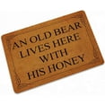 thumbnail image 1 of Floor Rugs Funny an Old Bear Lives Here with His Honey Entrance Mat Inside Washable Apartment Garage Front Porch Decor Office Foyer Hall Kitchen Rug Mat Home Living Room Entrance 16"×24", 1 of 4