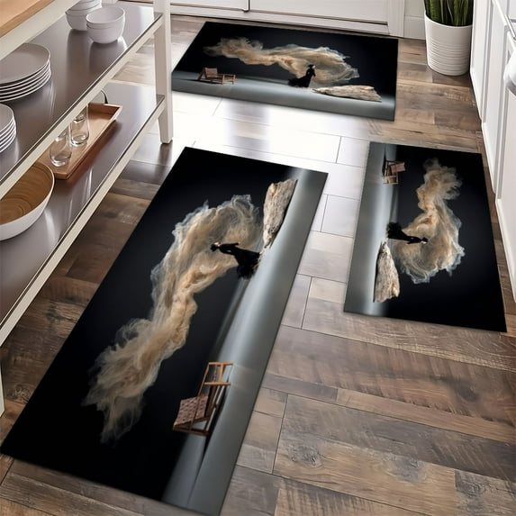 Floor Rugs Sets 3 Piece with Runner, Farmhouse Kitchen Rugs and Mats Non Skid Washable Runner Rug for Kitchen Sink Laundry