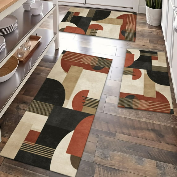 Floor Rugs Sets 3 Piece with Runner, Farmhouse Kitchen Rugs and Mats Non Skid Washable Runner Rug for Kitchen Sink Laundry