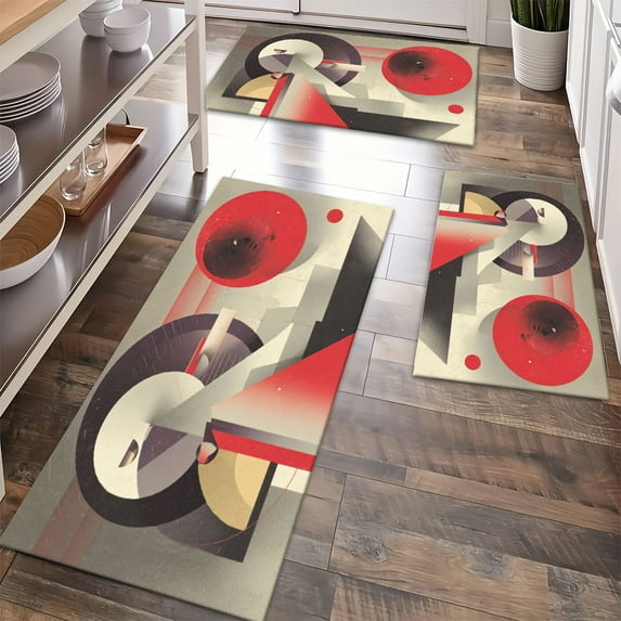 Floor Rugs Sets 3 Piece with Runner, Farmhouse Kitchen Rugs and Mats Non Skid Washable Runner Rug for Kitchen Sink Laundry