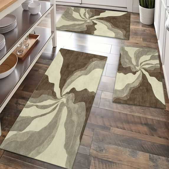 Floor Rugs Sets 3 Piece with Runner, Farmhouse Kitchen Rugs and Mats Non Skid Washable Runner Rug for Kitchen Sink Laundry