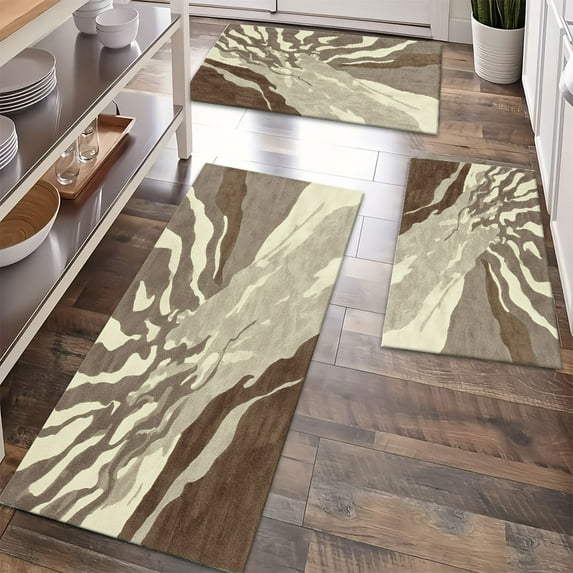 Floor Rugs Sets 3 Piece with Runner, Farmhouse Kitchen Rugs and Mats Non Skid Washable Runner Rug for Kitchen Sink Laundry