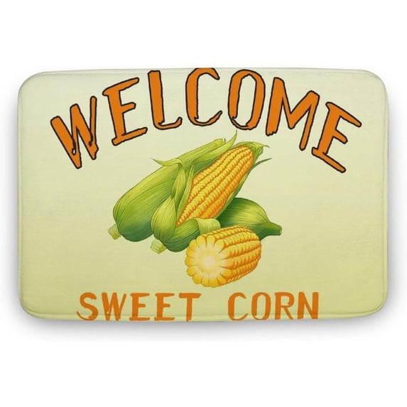 Floor Rugs Sweet Corn Farm Corn Door Mat,Non-Slip Area Rug Cartoon Corn Welcome Rug for Home Decor Living Room Bedroom Kitchen Front Porch Fruit Indoor Mat Machine Washable Carpet 16"×24"