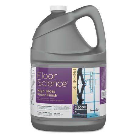 Floor Science Premium High Gloss Floor Finish Clear Scent 1 gal Container CBD540410EA