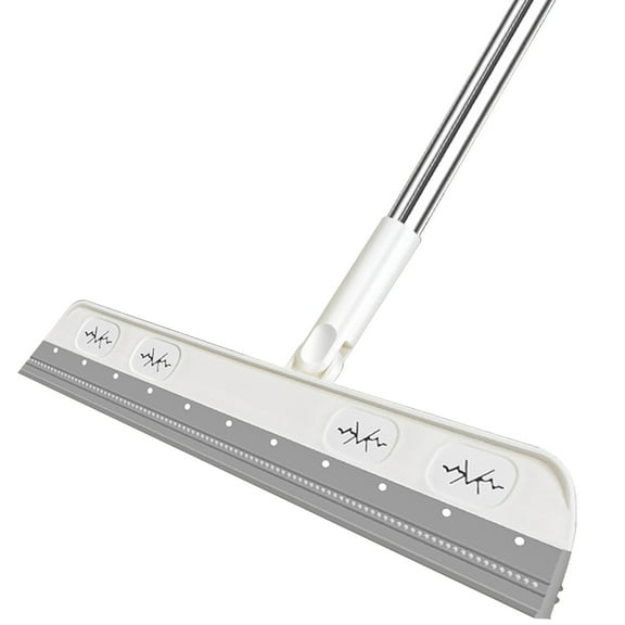 Floor Scraper Broom Non-stick Hair Dust-free Scratch-free Wet And Dry Dual Use Long Handle Clean Soft Head 180 Degree Rotary Head Wall Tile Broom Sweeper Household Cleaning Tool-Grey
