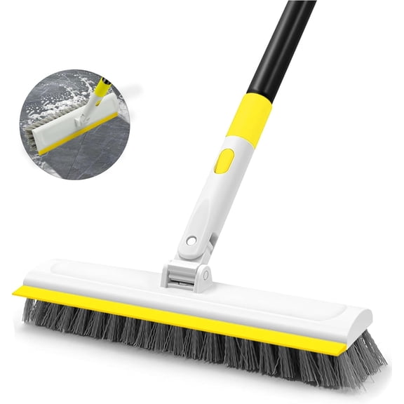 Floor Scrub Brush with 180? Rotating 50" Long Handle for Cleaning, 2 in 1 Scrape Brush with , Tile Tub Scrub Brushes Attachment for Clean Bathroom Deck Kitchen and Floor Wall