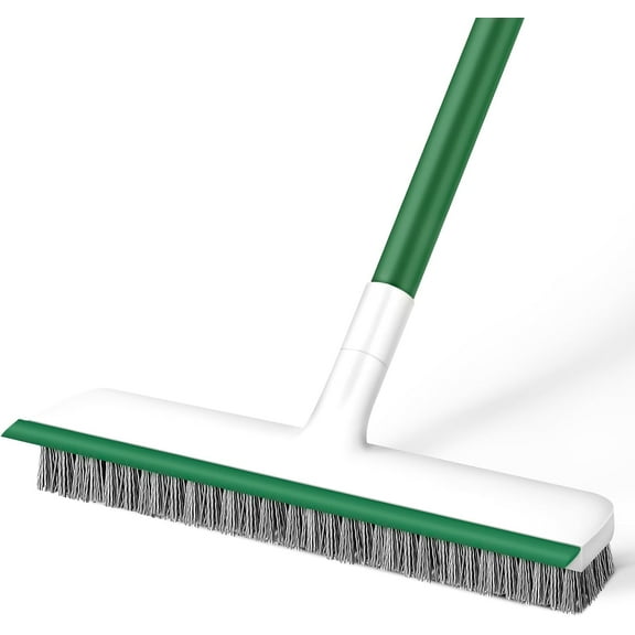 Floor Scrub Brush, 51" Long Handle Scrub Brushes for Cleaning 2 in 1 Heavy Duty Deck Brush Stiff Bristle Tile Floor Scrubber for Shower Bathroom Garage Kitchen Wall Tub and Swimming Pool