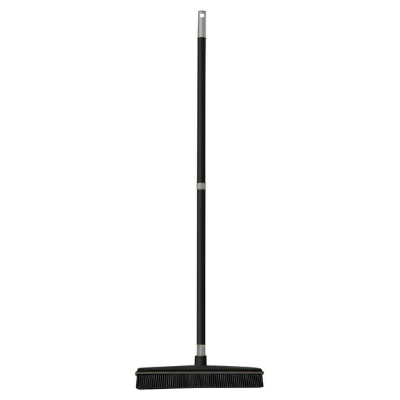 Floor Scrub Brush , Pet Carpet Dehairing Sweeper Scraping Hand Mop Rubber Cleaning Dog Hair Floor Brush, Broom for Carpet, Hardwood Floor(Black)