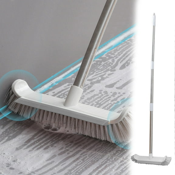 Floor Scrub Brush With Handle In 1,Tub And Tile Brush For Bathroom Kitchen Cleaning,Dual Bristles Scraper For Hard Floors And Corners,Versatile Cleaning Tool for Patios and Garages-Free Size