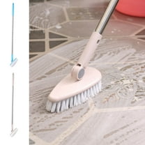 Floor Scrub Brush with Long Extendable Handle, Heavy Duty Scrubber for Shower Grout and Kitchen Tile, Stiff Bristle Manual Sweeper for Outdoor Deck and Wall Washing, 1 Cleaning Brush, By UKHCCC