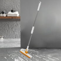 Floor Scrub Brush with Long Handle, 2 in 1 Brush and Scraper for Tub Tile Wall and Floor, Stiff Bristle Bathroom Cleaning Brush for Kitchen Garage Patio Outdoor and Indoor Cleaning