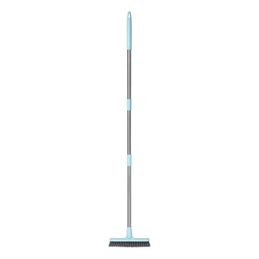 Floor Scrub Brush with Long Handle,2 in 1 Scrape and Brush,Stiff Bristles Floor Scrubber,Deck Brush for Cleaning Bathroom,Patio,Garage,Kitchen,Bath,Tile