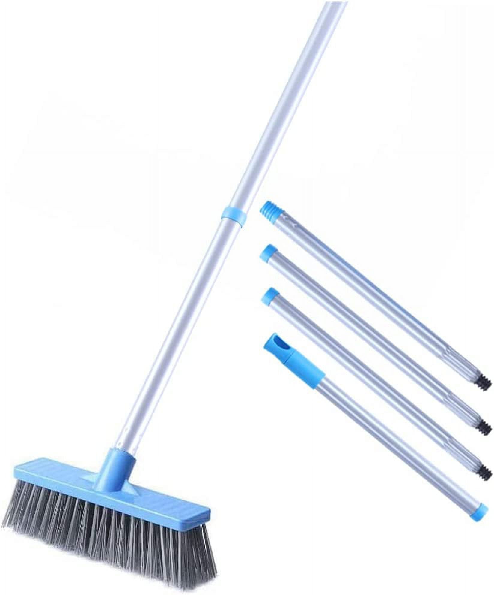 Floor Scrub Brush with Long Handle - 48 Stiff Bristle Shower Deck Brush,  Long Handled Grout Scrubbing Brushes for Cleaning Tile, Shower, Tub,  Bathtub