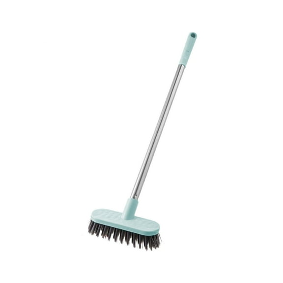 Floor Scrub Brush with Long Handle, Extendable Heavy Duty Scrubber, Stiff Bristle Tile and Grout Cleaner for Shower Kitchen Deck, Ergonomic Grip, Durable Stainless Steel Material