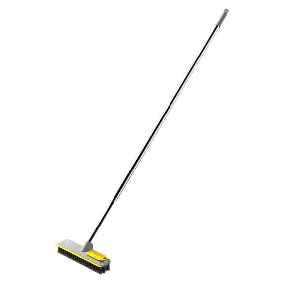 Floor Scrub Brush with Long Handle - Heavy-Duty Stiff Bristle Scrubber Brush, 2 in 1 Scrape and Brush,Tub and Tile Brush for Cleaning Shower Bathroom, Patio, Kitchen, Wall and Deck