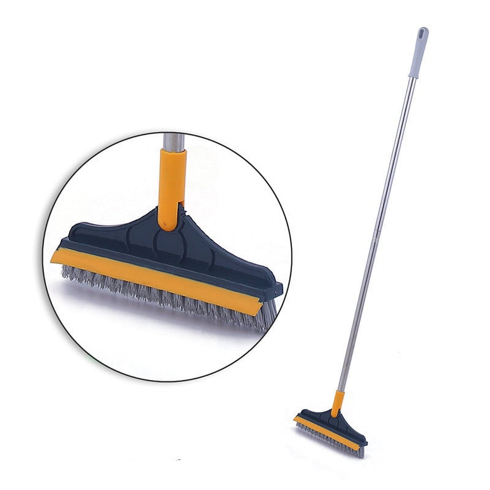 3 in 1 Floor Scrub Brush with Squeegee, 2022 New Floor Brush Scrubber with  Long Handle, Premium Rotating Bathroom Kitchen Crevice Cleaning Brush, 120°