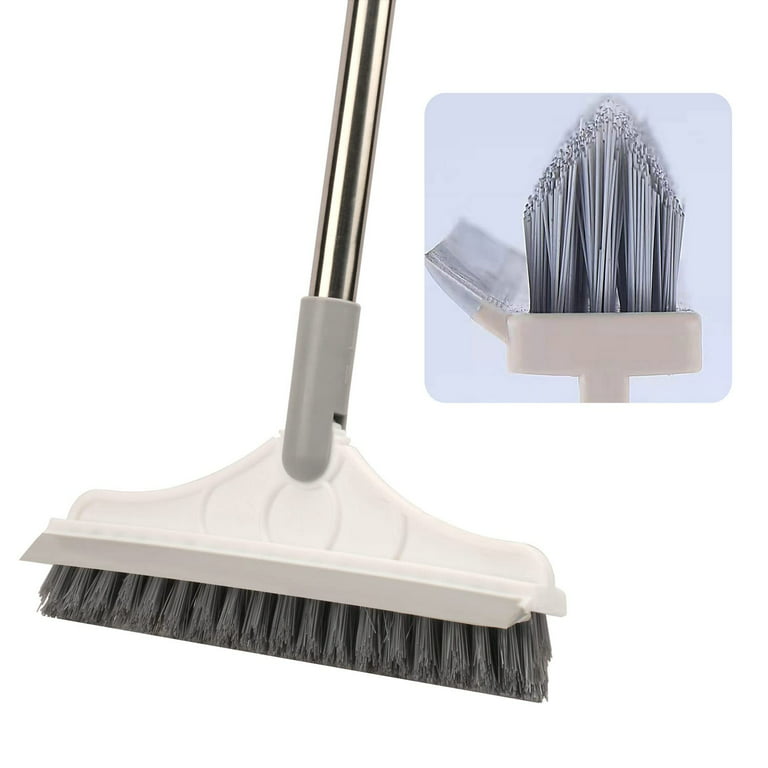 UNIQUESHOPE Bathroom Floor Cleaning Brush, Long Handle, Stainless