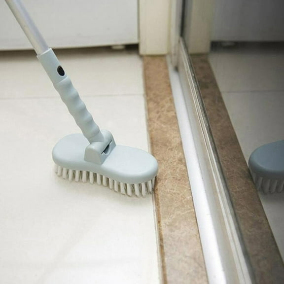 Floor Scrub Brush Stiff Brush and Scrape with Extendable Handle for Cleaning Bathroom, Kitchen and Deck