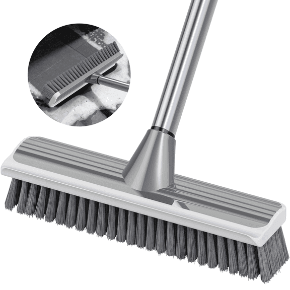 MYSPRI Floor Scrub Brush with Long Handle for Cleaning Shower Bathroom Kitchen Deck Tub Outdoor Floors Brush