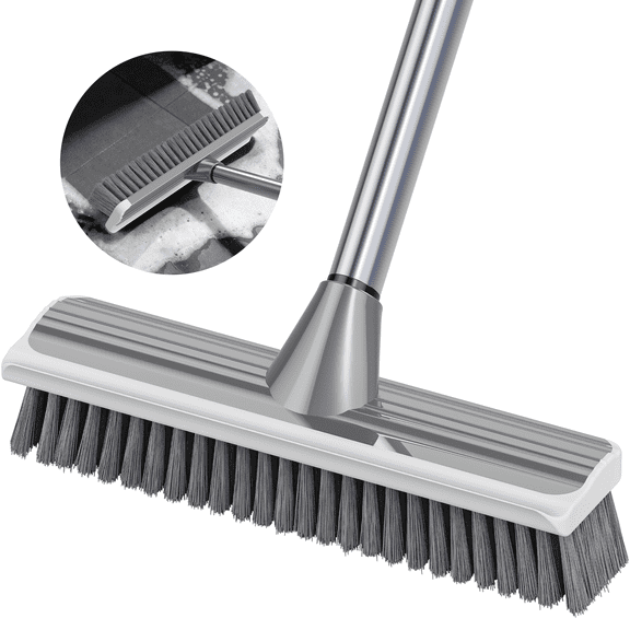 MYSPRI Floor Scrub Brush with Long Handle for Deck Shower Bathroom Kitchen Tub Cleaning