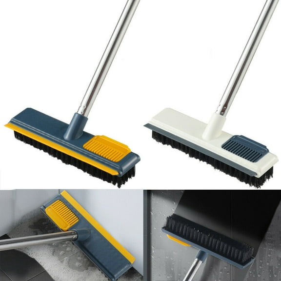 Floor Scrub Brush with V-Shaped Bristles, Grout Brush with Long Handle , Household Cleaning Brush for Floor, Bathroom, Patio, Kitchen, Wall, Carpet and Deck