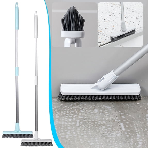 Floor Scrub Brush with Long Handle, Detachable Handheld Head, Heavy-Duty Tile & Bathroom Floor Cleaning Brush for Shower, Tub, Kitchen & Walls