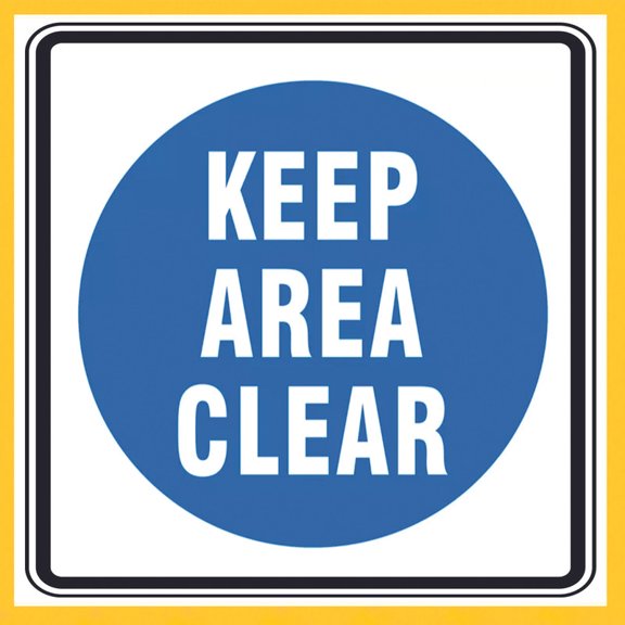 Floor Signs Floor Sign - Keep Area Clear Vinyl Stickers – Safety & Warning Signs Stickers Bundle for Warehouse – 5 Pack, 28" x 28", Durable Adhesive Labels