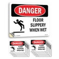 thumbnail image 1 of Floor Slippery When Wet OSHA Danger Vinyl Decal Label 10 Inch x 7 Inch - 10 Pack, 1 of 6