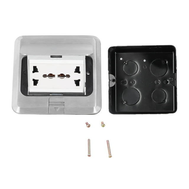 Floor Socket 6 Hole Embedded Damping Aluminum Alloy Ground Electrical Outlet 13A AC 250V