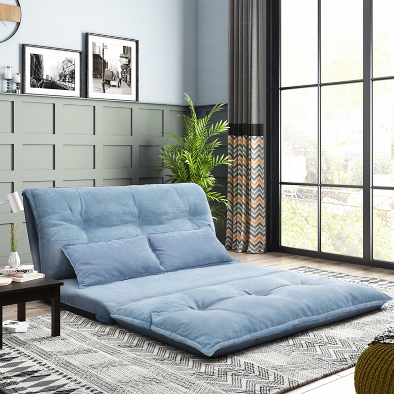 Floor Sofa Bed With 2 Pillows Folding