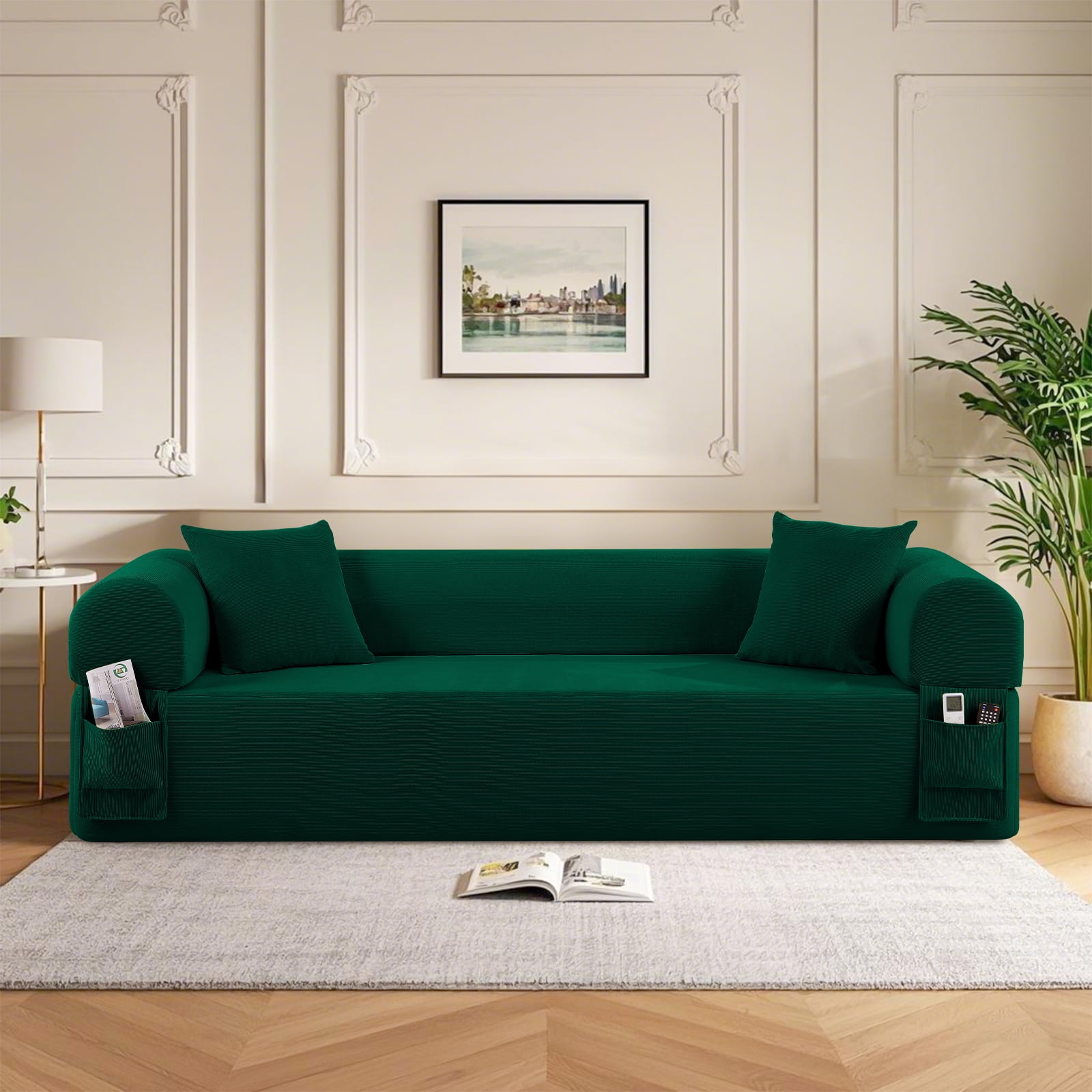 Floor Sofa Sofa-in-a-Box, No Installation & Easy to Transport Memory Foam With Individual Pocket Springs Seat