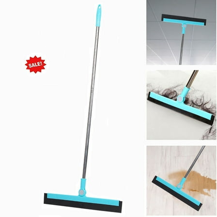 Floor Squeegee for Concrete Floor - 35" Squeegee Broom with Long Handle for Tile Floor, Heavy Duty Foam Floor Water Wiper for Garage, Shower, Kitchen, Windows, Glass, Carpet and Pet Hair