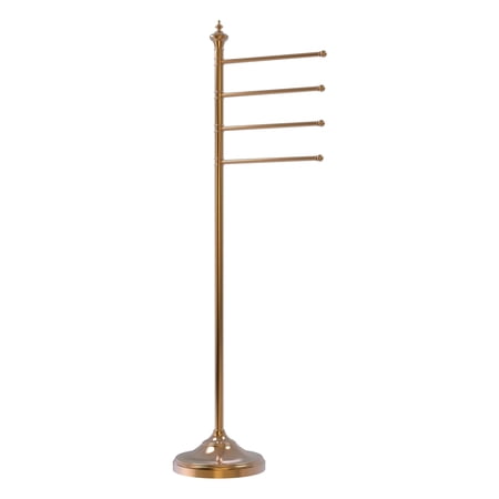 Floor Standing 4 Pivoting Swing Arm Towel Holder in Brushed Bronze