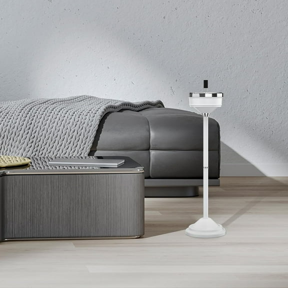 Floor Standing Ashtray with Spinning Lid, Adjustable 16-31.5" Stainless Steel Cigar Container for Home & Outdoor Use