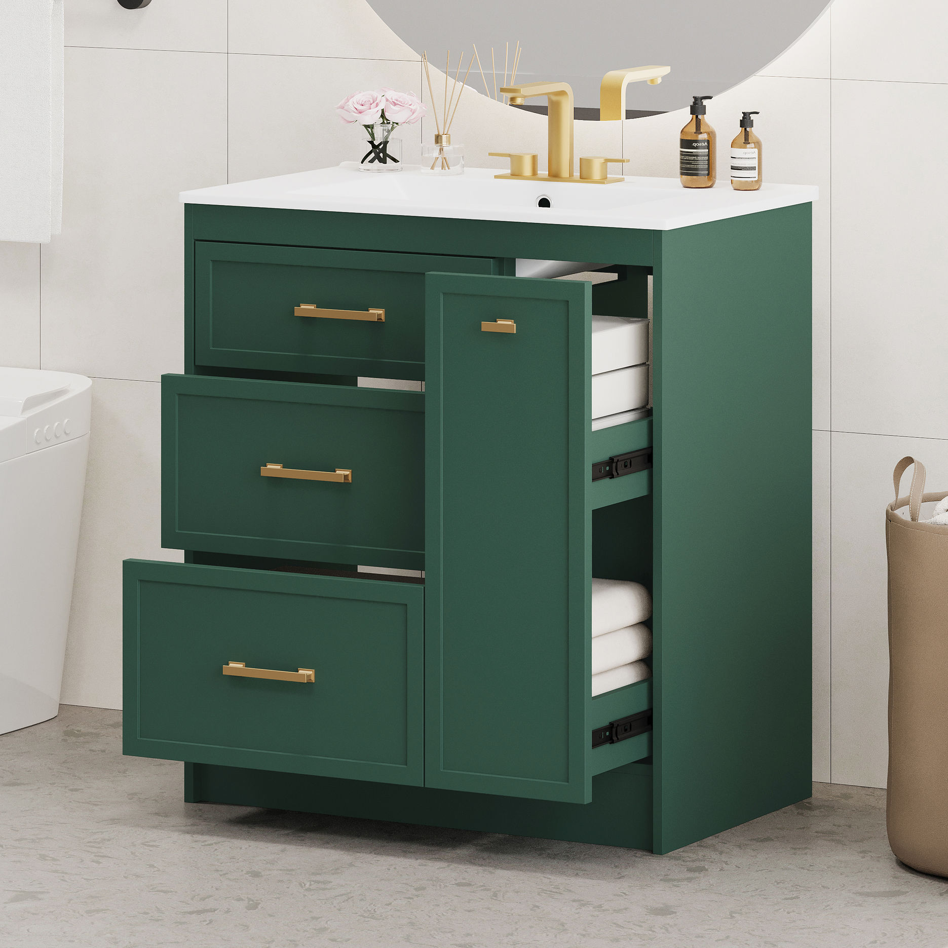 Floor Standing Bathroom Vanity | Ideal for Small Spaces with Storage ...