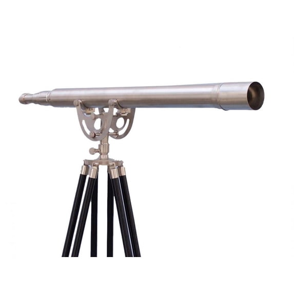 Floor Standing Brushed Nickel Anchormaster Telescope 65" - Marine Telescope - Decorative Telescope