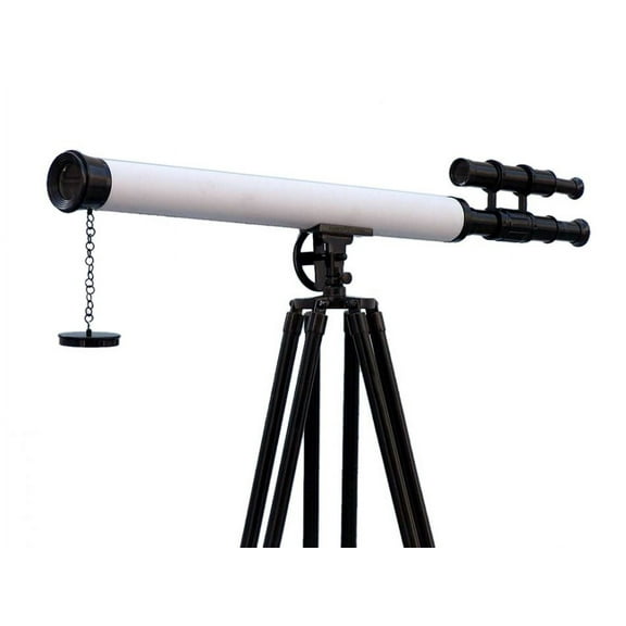 Floor Standing Brushed Nickel Griffith Astro Telescope 65" - Marine Telescope - Nautical Home Decor