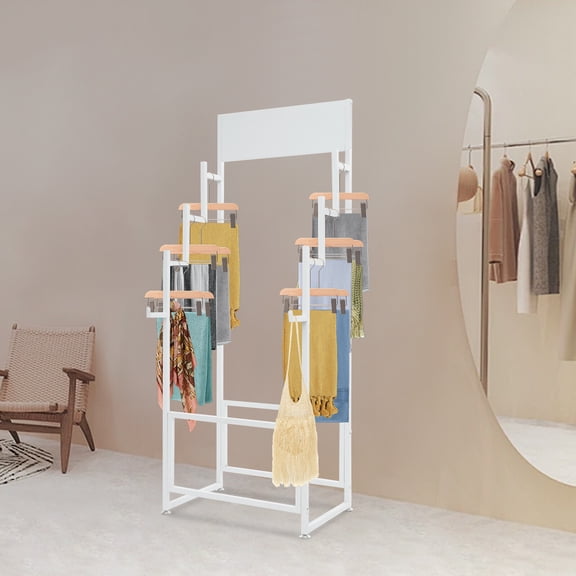 Floor Standing Carpet Display Stand Commercial Organizer Holder f/Displaying Mat